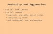 Authority and Aggression social influence social norms learned, socially based rules reciprocity norm not universal nor unchanging.