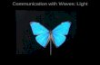 Communication with Waves: Light. The electromagnetic spectrum =  Humans Insects & Birds Snakes.
