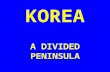 KOREA A DIVIDED PENINSULA THE KOREAS KOREA 1.L ocated between China & Japan 2.Though small…two nations a.Totalitarian, Communist North b.Democratic,