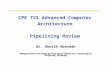 CPE 731 Advanced Computer Architecture Pipelining Review Dr. Gheith Abandah Adapted from the slides of Prof. David Patterson, University of California,