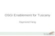 OSGi Enablement for Tuscany Raymond Feng. Overview.