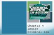 Chapter 4 Inside Criminal Law. Law: Enforceable Rules Law consists of enforceable rules governing relationships among individuals and their society An.