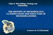 Chair of Microbiology, Virology, and Immunology THE HISTORY OF MICROBIOLOGY. CLASSIFICATION AND STRUCTURE OF MICROORGANISMS. Lecturer As. O. B Kuchmak.