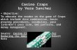 Casino Craps by Vera Sanchez Objective: To educate the reader on the game of Craps which include dice combination, basic playing procedures, vocabulary,