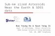 Sub-km sized Asteroids Near the Earth & SDSS data Bae Young Ho & Byun Yong Ik Dept. of Astronomy, Yonsei University SDSS Korean Scientist Group Workshop.
