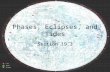 Phases, Eclipses, and Tides Section 19.3. Moon Motions Revolves around Earth once every 27.3 days Rotates around its axis once every 27.3 days Because.