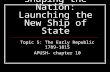 Shaping the Nation: Launching the New Ship of State Topic 5: The Early Republic 1789-1815 APUSH- chapter 10.