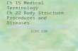 Ch 15 Medical Terminology Ch 22 Body Structure Procedures and Diseases ICBS 130.