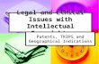 Legal and Ethical Issues with Intellectual Copyrights Patents, TRIPS and Geographical Indications.