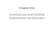 Chapter One Criminal Law and Criminal Punishment: An Overview.
