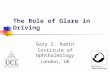 The Role of Glare in Driving Gary S. Rubin Institute of Ophthalmology London, UK.