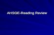 AHSGE-Reading Review. Comprehension Strategies When you begin your exam.. 1. Read the passages carefully. 2. Read the questions. 3. Strategically underline.