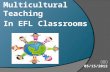 Multicultural Teaching In EFL Classrooms. Culture  Surface Culture:  food, clothing, music, holidays, language, religion, dress, and other visible signs.