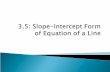 Find the slope-intercept form, given a linear equation  Graph the line described the slope-intercept form  What is the relationship between the slopes.
