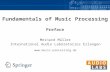 Fundamentals of Music Processing Preface Meinard Müller International Audio Laboratories Erlangen .