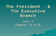 The President & The Executive Branch Unit 3 Chapter 13 & 14.
