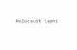 Holocaust terms. Antis Semitism Nuremberg Aryan.