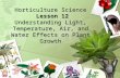 Horticulture Science Lesson 12 Understanding Light, Temperature, Air, and Water Effects on Plant Growth.