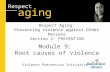 Respect aging Section 2: PREVENTION Module 9: Root causes of violence Violence Prevention Initiative Respect Aging: Preventing Violence against Older Persons.