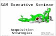 Software Acquisition Management SAM-450 EXEC SAM (1) Acquisition Strategies SAM Executive Seminar George Prosnik DAU CDSC E&T Center.