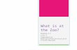 What is at the Zoo? Reading A-Z Level C Comprehension Questions/Pictures/Activities/ Crafts/Recipes.