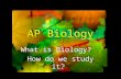 AP Biology What is Biology? How do we study it? What is Biology? How do we study it?