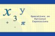 Operations on Rational Expressions. Rational expressions are fractions in which the numerator and denominator are polynomials and the denominator does.