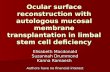 Ocular surface reconstruction with autologous mucosal membrane transplantation in limbal stem cell deficiency Elisabeth Macdonald Suzannah Drummond Kanna.