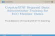 CountrySTAT Regional Basic Administrator Training for ECO Member States Friday, October 23, 2015 EVENT Foundations of CountrySTAT E-learning.
