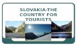 SLOVAKIA-THE COUNTRY FOR TOURISTS. Definition of tourism „ Tourism comprises the activities of persons traveling to and staying in places outside their.