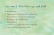 Lecture 9 Weathering and Soil §Weathering §Processes of mechanical weathering §Processes of chemical weathering §Resistance to weathering §Soil profiles.