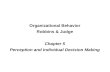 Organizational Behavior Robbins & Judge Chapter 5 Perception and Individual Decision Making.