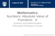 Mathematics Numbers: Absolute Value of Functions II Science and Mathematics Education Research Group Supported by UBC Teaching and Learning Enhancement.