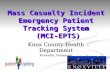 Mass Casualty Incident Emergency Patient Tracking System (MCI-EPTS) Knox County Health Department Knoxville, Tennessee.