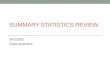 SUMMARY STATISTICS REVIEW MIS2502 Data Analytics.