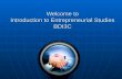 Welcome to Introduction to Entrepreneurial Studies BDI3C.