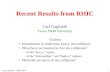 1Carl Gagliardi – QNP 2004 Recent Results from RHIC Carl Gagliardi Texas A&M University Outline Introduction to relativistic heavy ion collisions What.