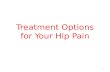 Treatment Options for Your Hip Pain 1. How your hip works Anatomy of the hip Ball-and-socket joint Ball (femoral head) at the end of the leg bone (femur)
