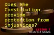Does the Constitution provide protection from injustices? LESSON 7 Civil Liberties & Civil Rights.