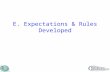 E. Expectations & Rules Developed. Core Feature PBIS Implementation Goal E. Expectations and Rules Developed 17. 3-5 school-wide behavior expectations.