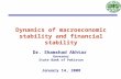 Dynamics of macroeconomic stability and financial stability Dr. Shamshad Akhtar Governor State Bank of Pakistan January 14, 2008.