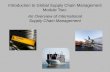 Introduction to Global Supply Chain Management Module Two: An Overview of International Supply Chain Management 1.