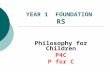 YEAR 1 FOUNDATION RS Philosophy for Children P4C P for C.
