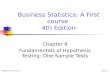 © 2002 Prentice-Hall, Inc.Chap 7-1 Business Statistics: A First course 4th Edition Chapter 9 Fundamentals of Hypothesis Testing: One-Sample Tests.