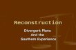 Reconstruction Divergent Plans And the Southern Experience Southern Experience.