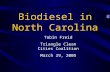 Biodiesel in North Carolina Tobin Freid Triangle Clean Cities Coalition March 29, 2005.