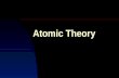 Atomic Theory. The Atom Recall the atom is the smallest particle making up an element.