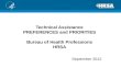 Technical Assistance PREFERENCES and PRIORITIES Bureau of Health Professions HRSA September 2012.