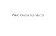 WHO Global Standards. 5 Key Areas for Global Standards Program graduates Program graduates Program development and revision Program development and revision.