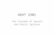 GOVT 2301 The Freedom of Speech And Public Opinion.